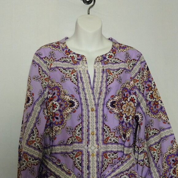 Ann Taylor Shirt Dress Lilac Floral Paisley Size 8 New NWT - Picture 3 of 5